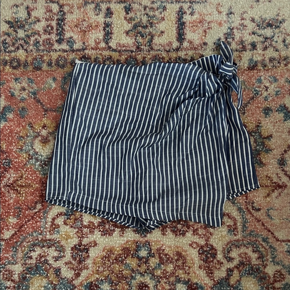 Striped Navy and White Skort with Bow